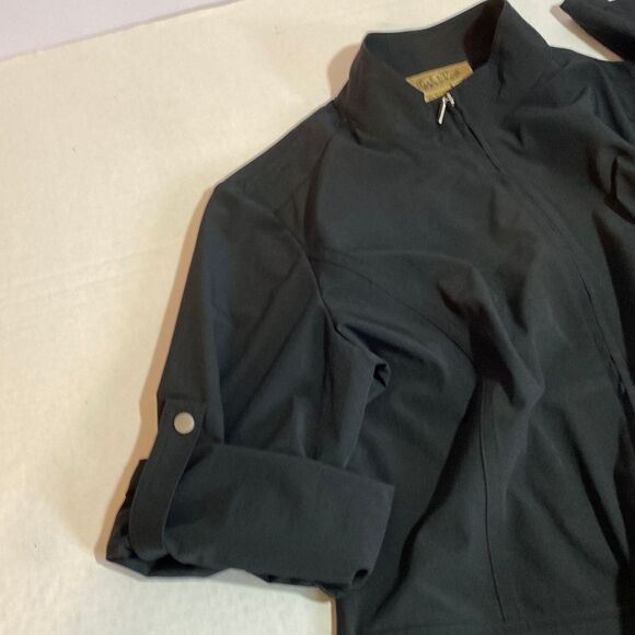 New Peck & Peck Size Medium Lightweight Zippered Jacket with Roll Up Snap Sleeve - Picture 5 of 16